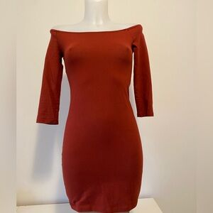 Off the Shoulder Forever 21 burnt orange mini dress